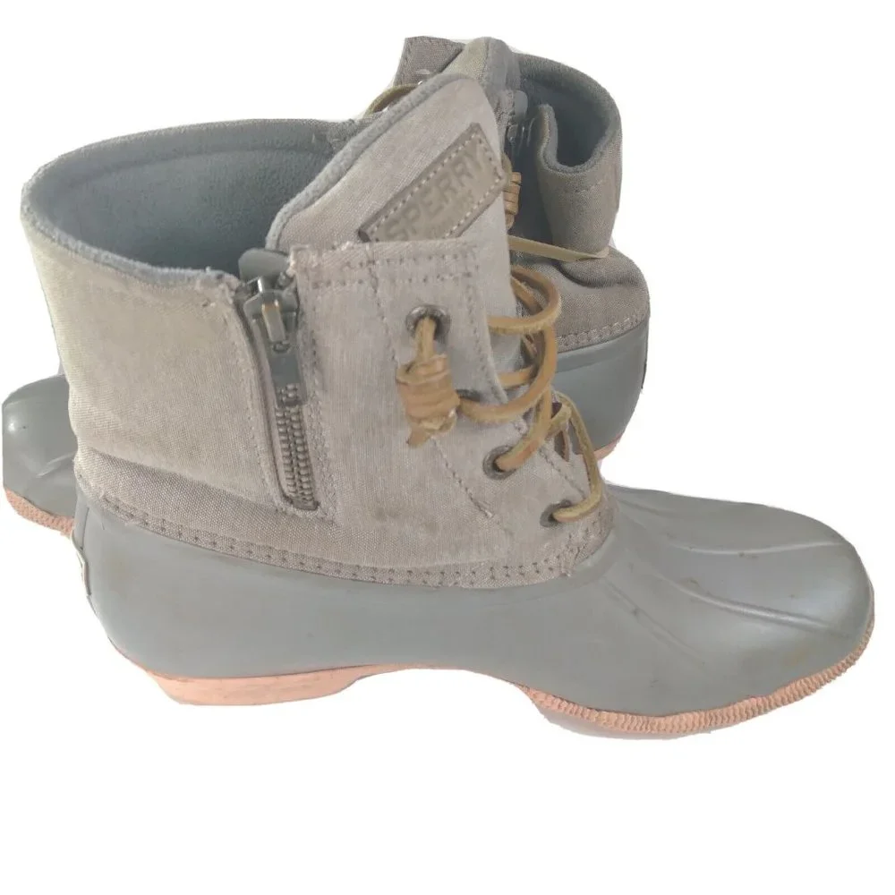 Sperry Saltwater Womens 8.5 M‎ Waterproof Snow Duck Rubber Boots Gray STS…